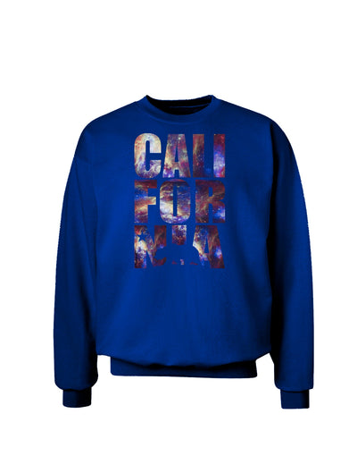 California Republic Design - Space Nebula Print Adult Dark Sweatshirt by TooLoud-Sweatshirts-TooLoud-Deep-Royal-Blue-Small-Davson Sales