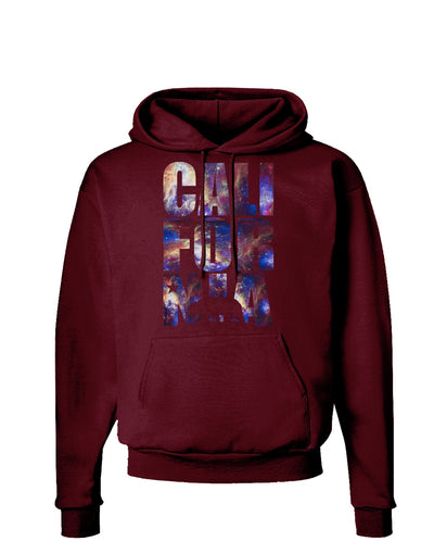 California Republic Design - Space Nebula Print Dark Hoodie Sweatshirt by TooLoud-Hoodie-TooLoud-Maroon-Small-Davson Sales