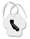 California - United States Shape Paw Print Shaped Ornament-Ornament-TooLoud-White-Davson Sales