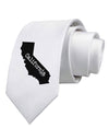 California - United States Shape Printed White Necktie by TooLoud