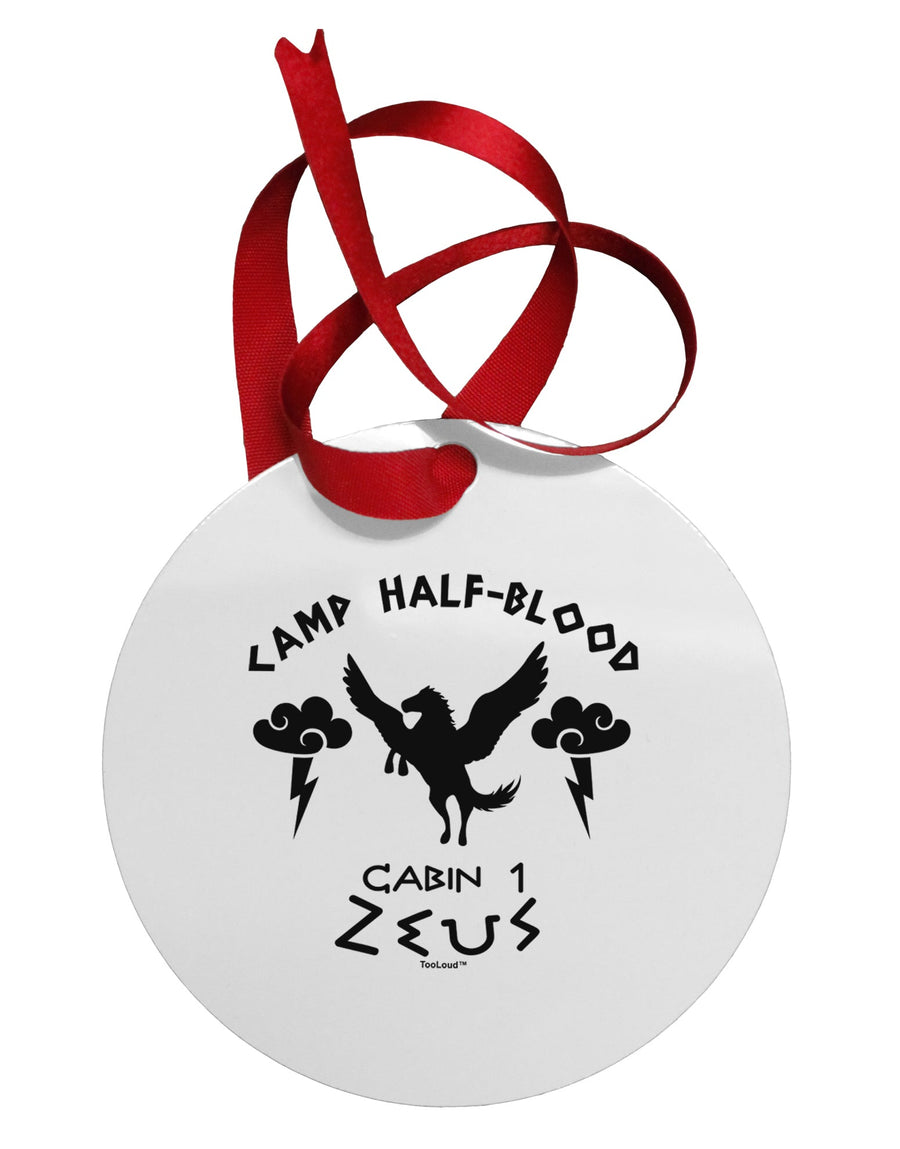 Camp Half Blood Cabin 1 Zeus Circular Metal Ornament by TooLoud-Ornament-TooLoud-White-Davson Sales
