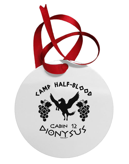 Camp Half Blood Cabin 12 Dionysus Circular Metal Ornament by TooLoud-Ornament-TooLoud-White-Davson Sales
