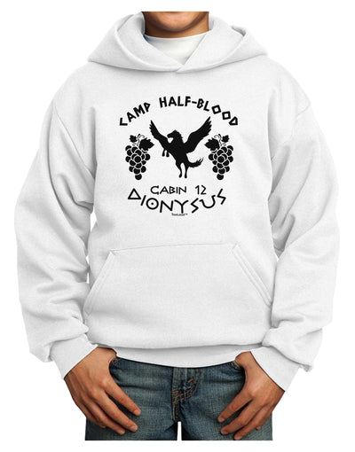 Camp Half Blood Cabin 12 Dionysus Youth Hoodie Pullover Sweatshirt by-Youth Hoodie-TooLoud-White-XS-Davson Sales