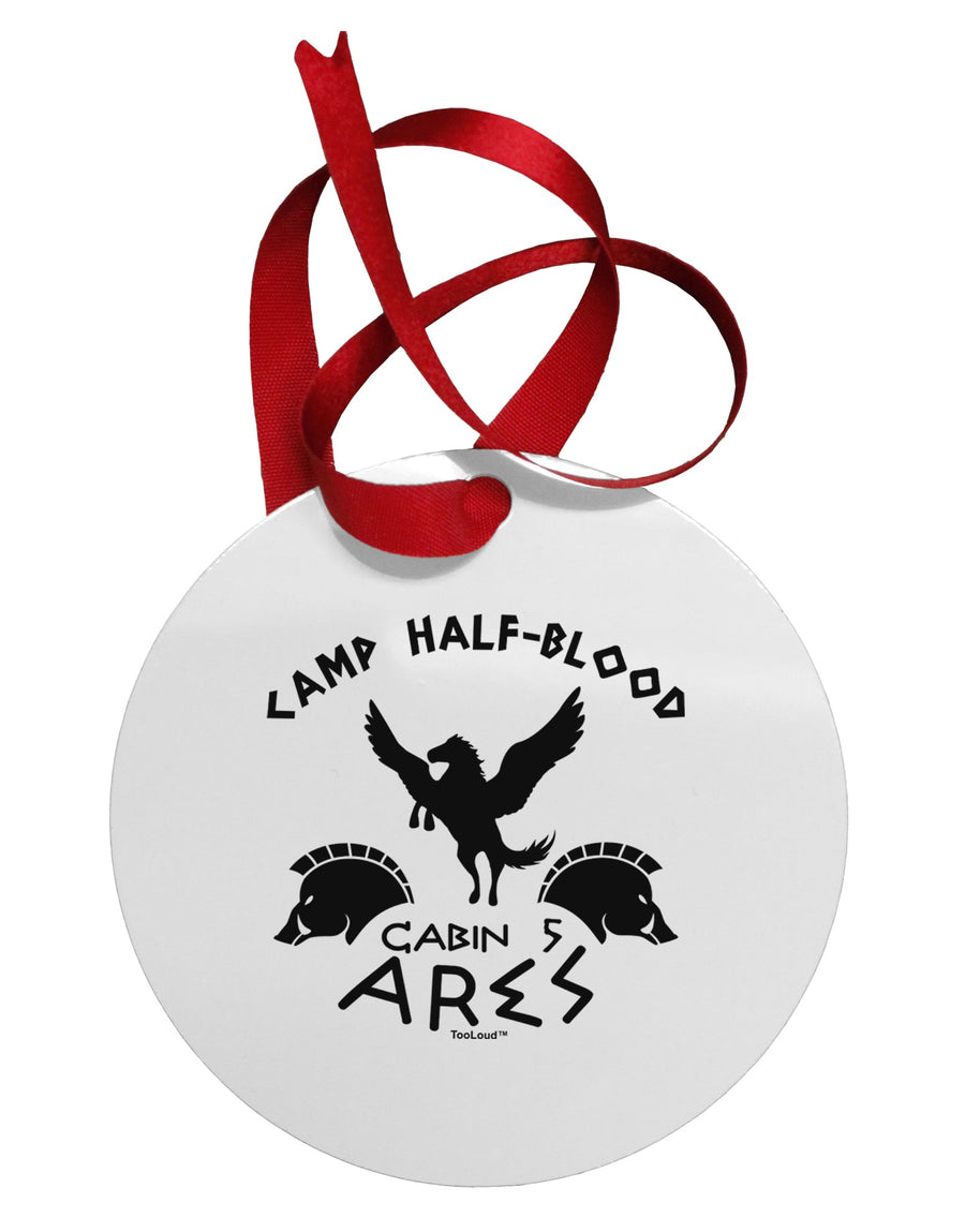 Camp Half Blood Cabin 5 Ares Circular Metal Ornament by TooLoud-Ornament-TooLoud-White-Davson Sales
