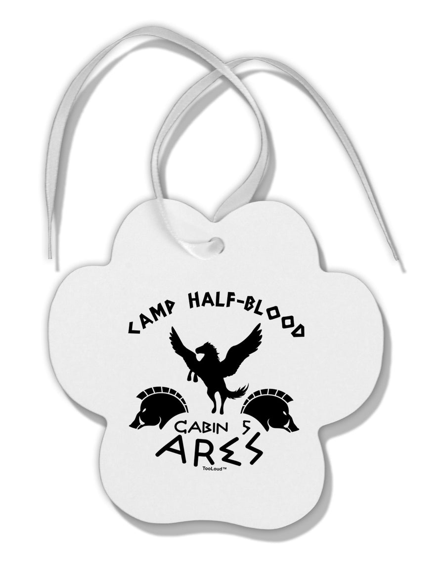 Camp Half Blood Cabin 5 Ares Paw Print Shaped Ornament by TooLoud-Ornament-TooLoud-White-Davson Sales