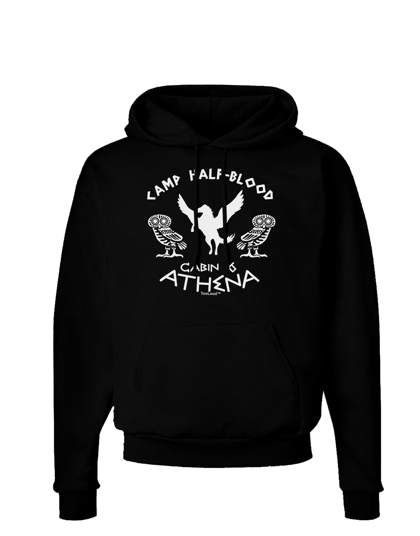 Camp Half Blood Cabin 6 Athena Dark Hoodie Sweatshirt by-Hoodie-TooLoud-Black-Small-Davson Sales