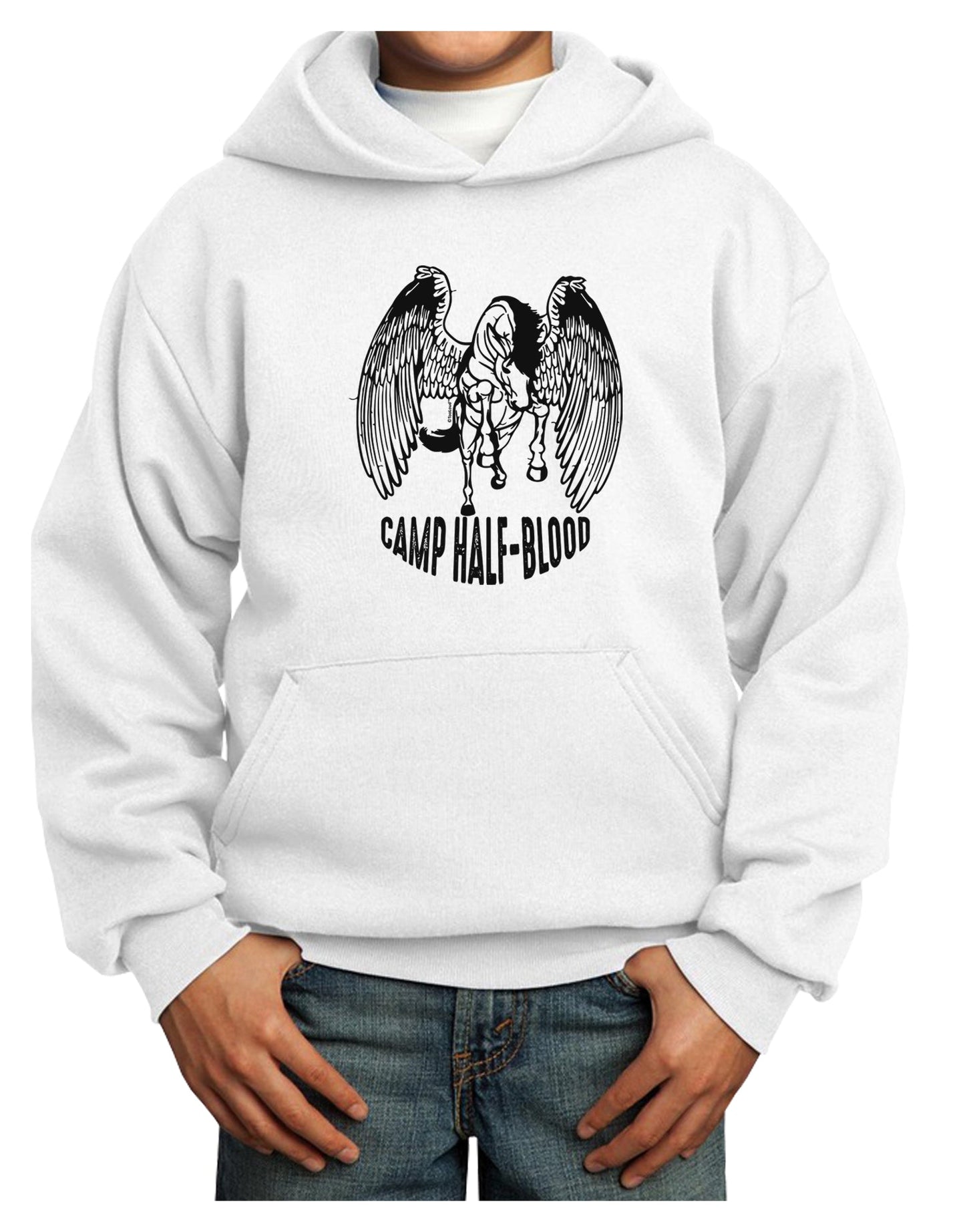Camp Half-Blood Pegasus Youth Hoodie Pullover Sweatshirt-Youth Hoodie-TooLoud-White-XS-Davson Sales