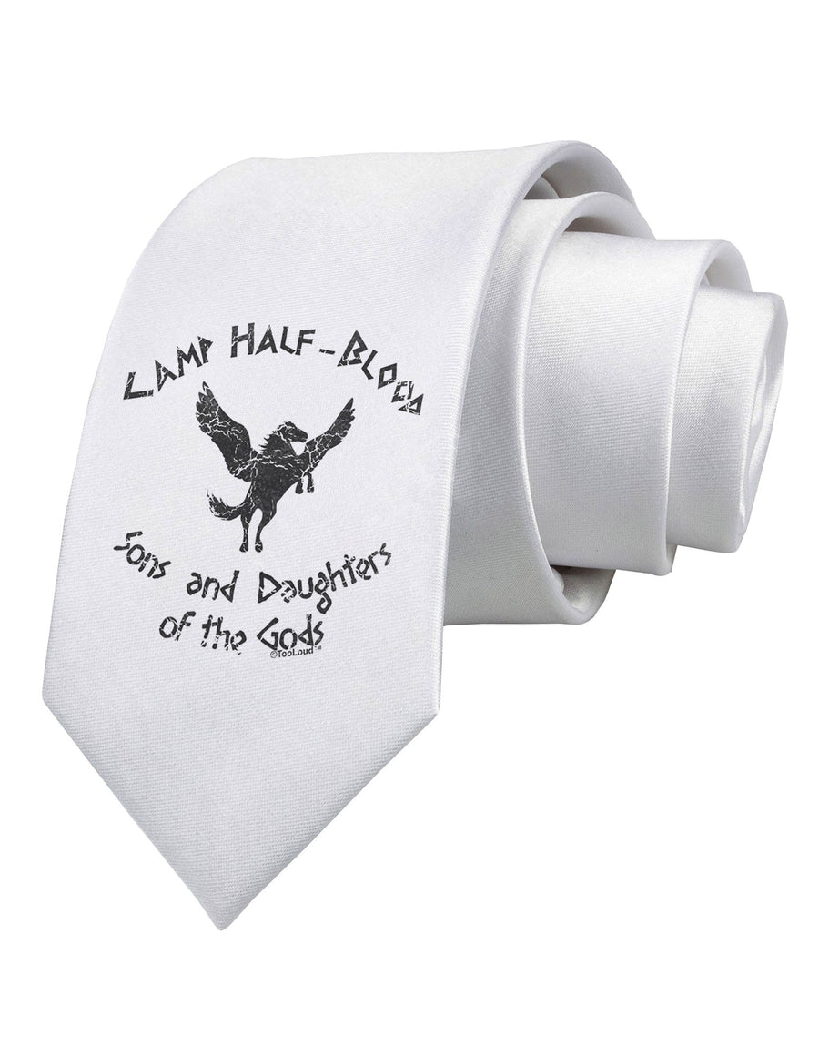 Camp Half-Blood Sons and Daughters Printed White Necktie