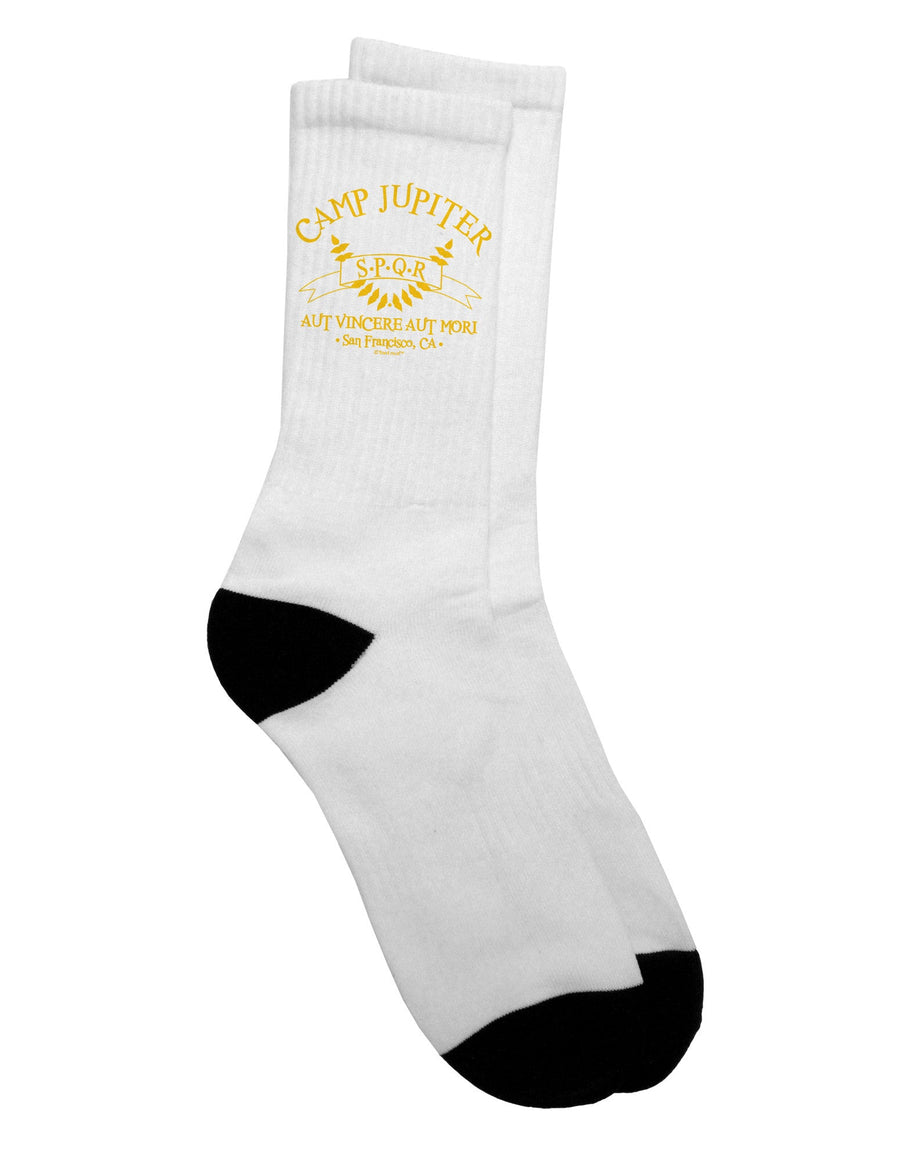 Camp Jupiter SPQR Banner Gold Adult Crew Socks - Expertly Curated by TooLoud-Socks-TooLoud-White-Ladies-4-6-Davson Sales