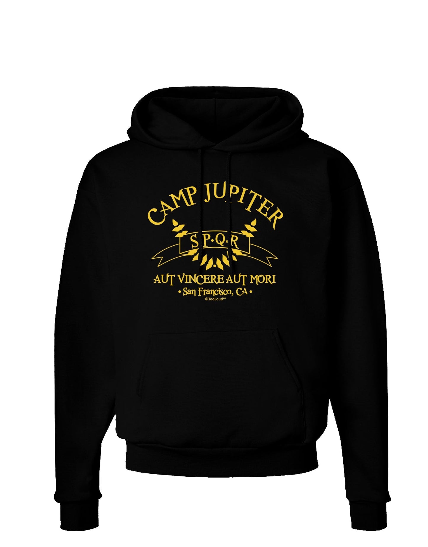 Camp Jupiter - SPQR Banner - Gold Dark Hoodie Sweatshirt by TooLoud-Hoodie-TooLoud-Black-Small-Davson Sales