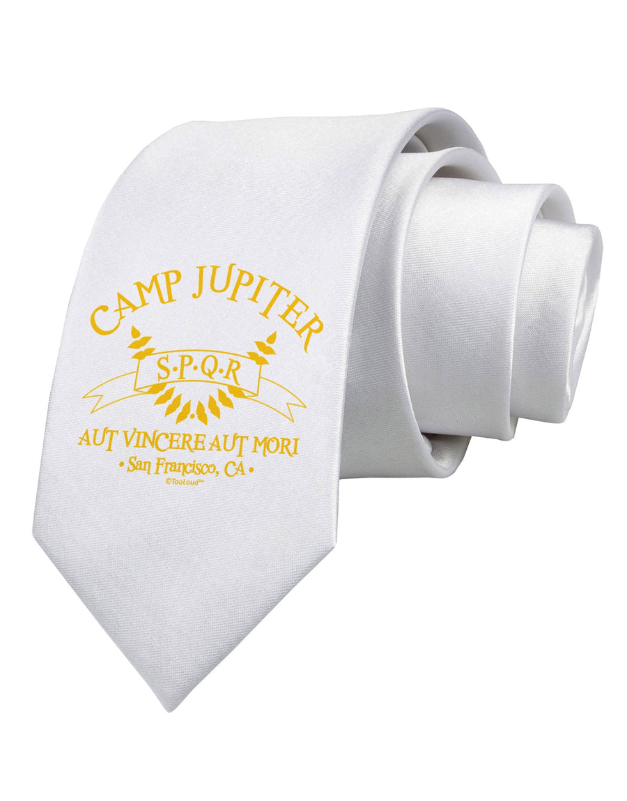 Camp Jupiter - SPQR Banner - Gold Printed White Necktie by TooLoud