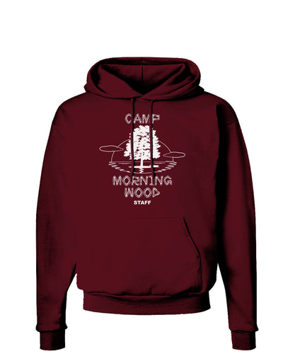 Camp Morning Wood Staff - B&W Dark Hoodie Sweatshirt-Hoodie-TooLoud-Maroon-Small-Davson Sales