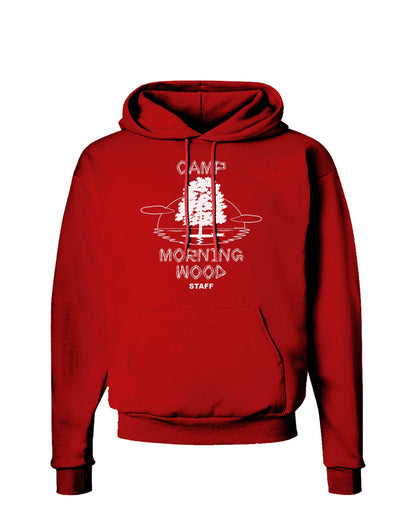 Camp Morning Wood Staff - B&W Dark Hoodie Sweatshirt-Hoodie-TooLoud-Red-Small-Davson Sales