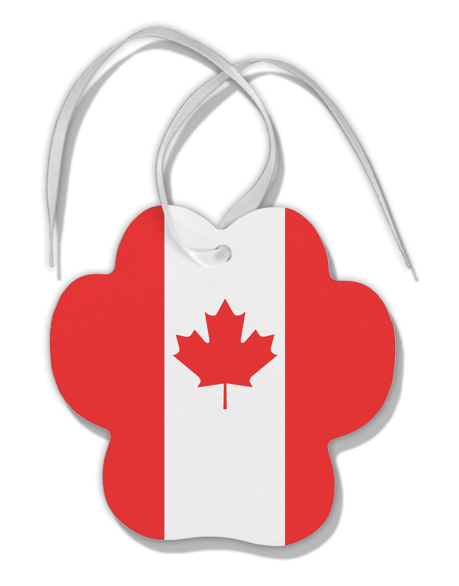 Canadian Flag All Over Paw Print Shaped Ornament All Over Print by TooLoud-Ornament-TooLoud-White-Davson Sales