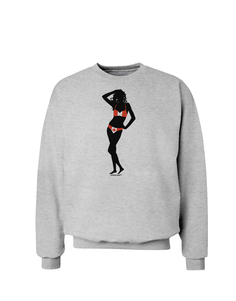 Canadian Flag Bikini Shadow Sweatshirt by TooLoud-Sweatshirts-TooLoud-White-Small-Davson Sales