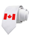 Canadian Flag Maple Leaf Colors Printed White Necktie