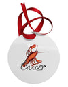 Cancer Color Illustration Circular Metal Ornament-Ornament-TooLoud-White-Davson Sales