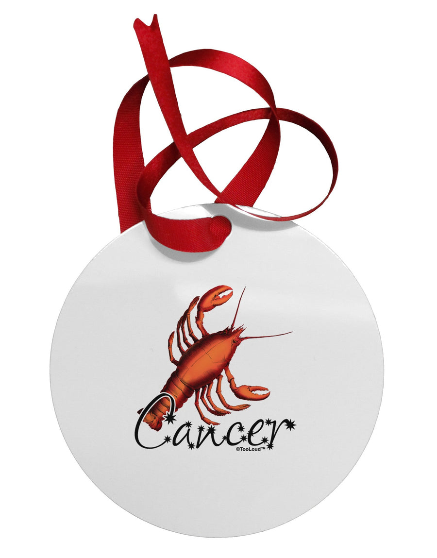 Cancer Color Illustration Circular Metal Ornament-Ornament-TooLoud-White-Davson Sales