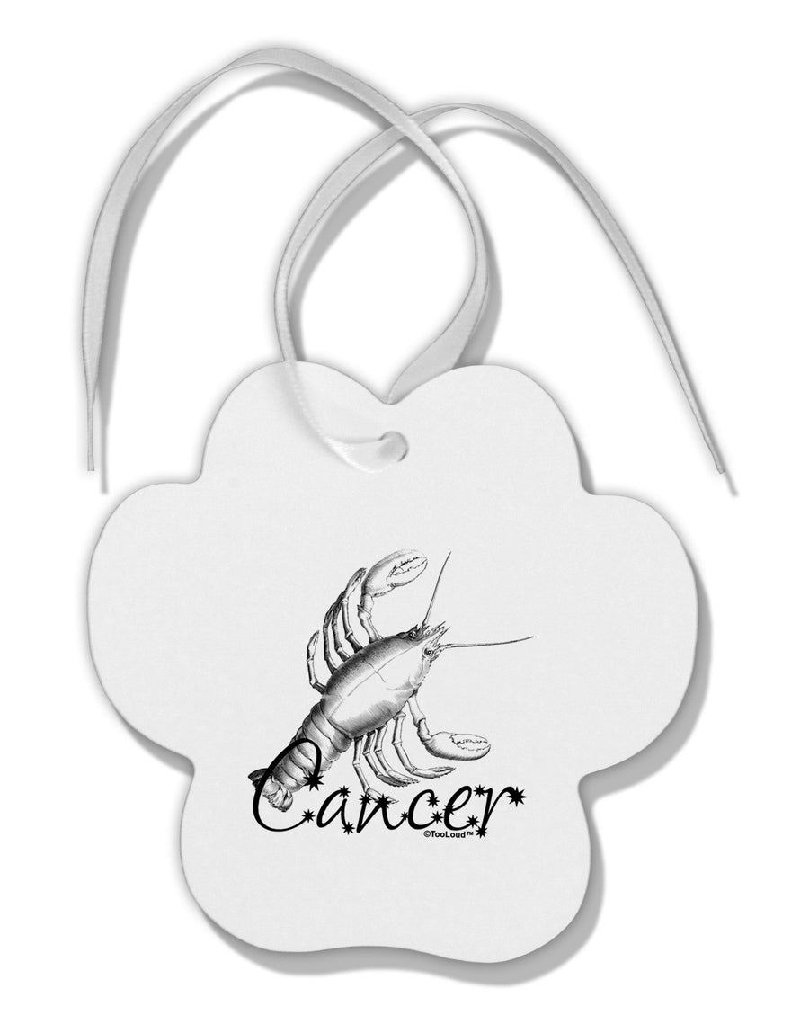 Cancer Illustration Paw Print Shaped Ornament-Ornament-TooLoud-White-Davson Sales