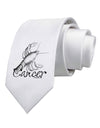 Cancer Illustration Printed White Necktie