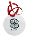 Cancer Symbol Circular Metal Ornament-Ornament-TooLoud-White-Davson Sales