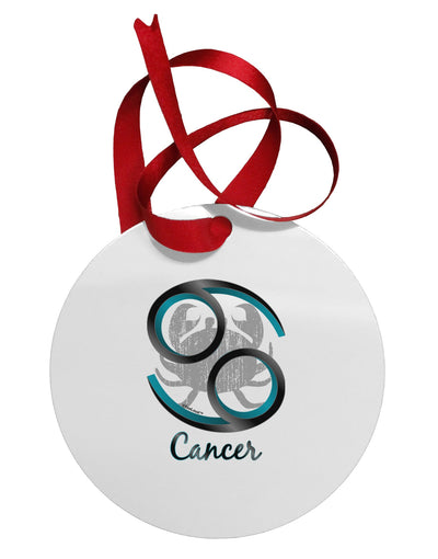 Cancer Symbol Circular Metal Ornament-Ornament-TooLoud-White-Davson Sales