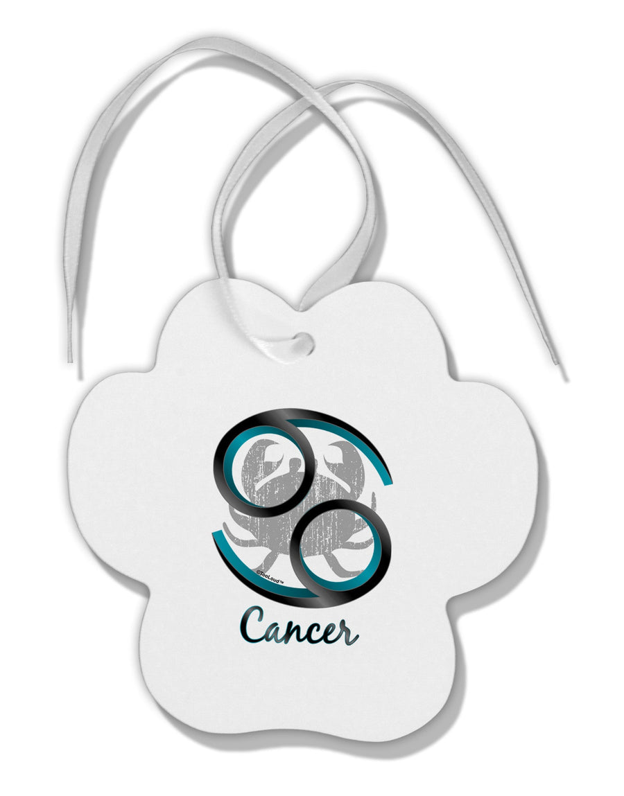 Cancer Symbol Paw Print Shaped Ornament-Ornament-TooLoud-White-Davson Sales