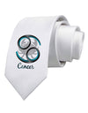 Cancer Symbol Printed White Necktie