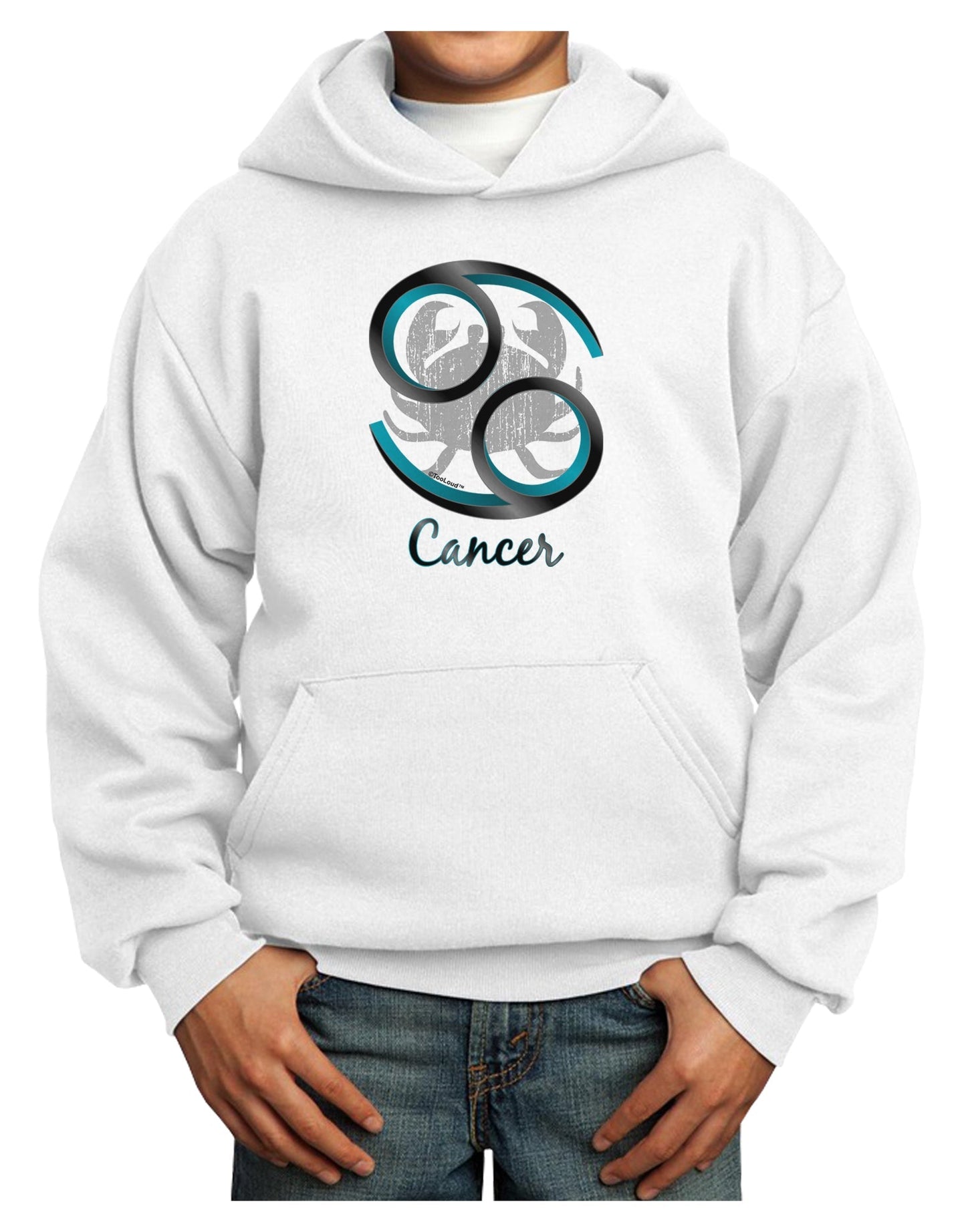 Cancer Symbol Youth Hoodie Pullover Sweatshirt-Youth Hoodie-TooLoud-White-XS-Davson Sales