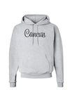 Cancun Mexico - Script Text Hoodie Sweatshirt-Hoodie-TooLoud-AshGray-Small-Davson Sales