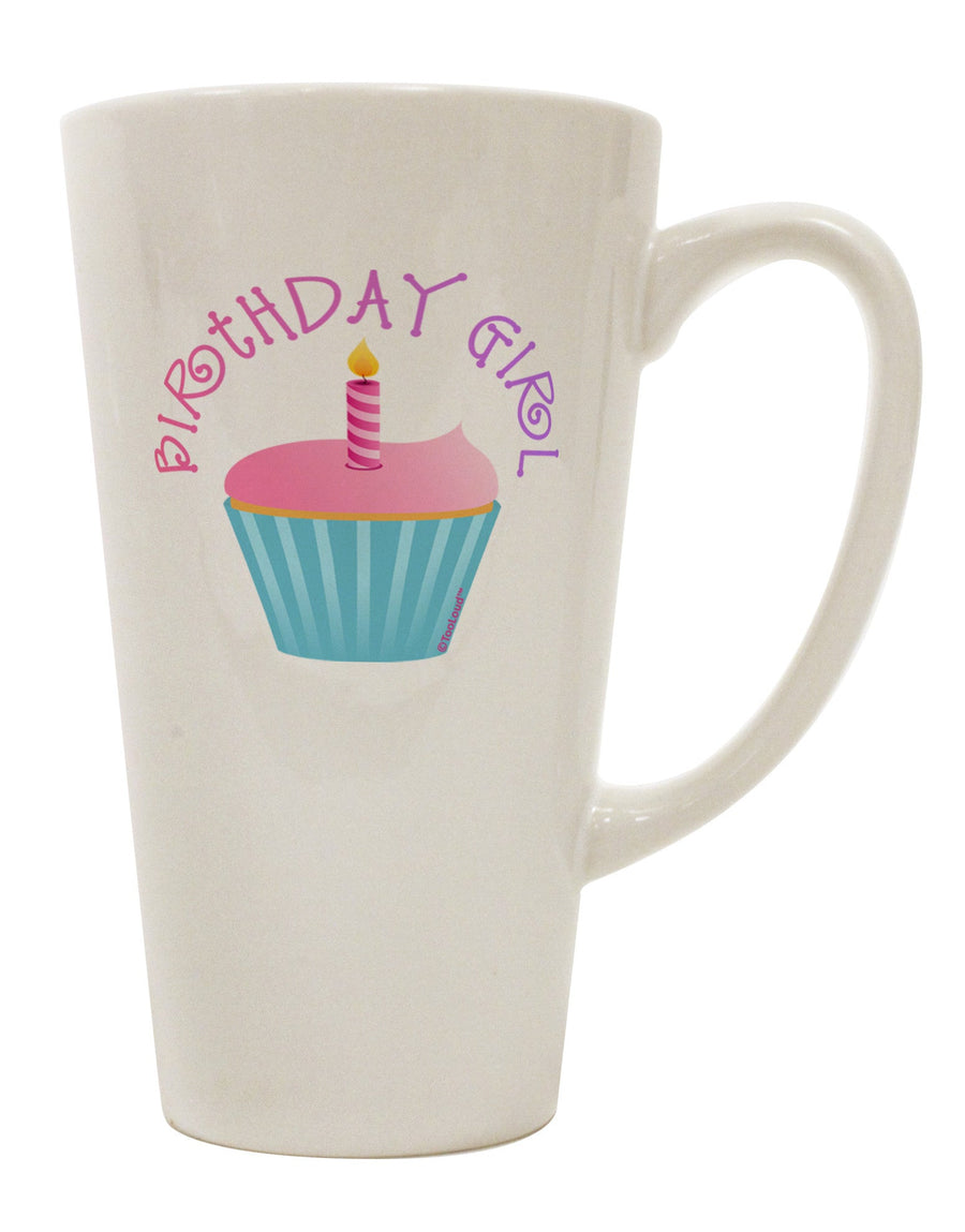 Candle Cupcake 16 Ounce Conical Latte Coffee Mug - Perfect for Celebrating Birthdays! - TooLoud-Conical Latte Mug-TooLoud-White-Davson Sales