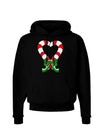 Candy Cane Heart Christmas Dark Hoodie Sweatshirt-Hoodie-TooLoud-Black-Small-Davson Sales