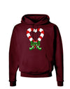 Candy Cane Heart Christmas Dark Hoodie Sweatshirt-Hoodie-TooLoud-Maroon-Small-Davson Sales