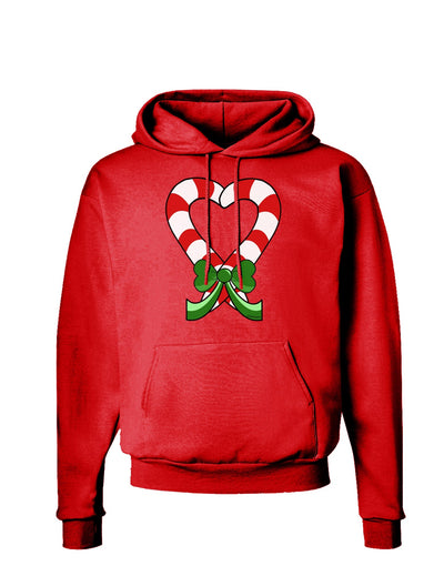 Candy Cane Heart Christmas Dark Hoodie Sweatshirt-Hoodie-TooLoud-Red-Small-Davson Sales