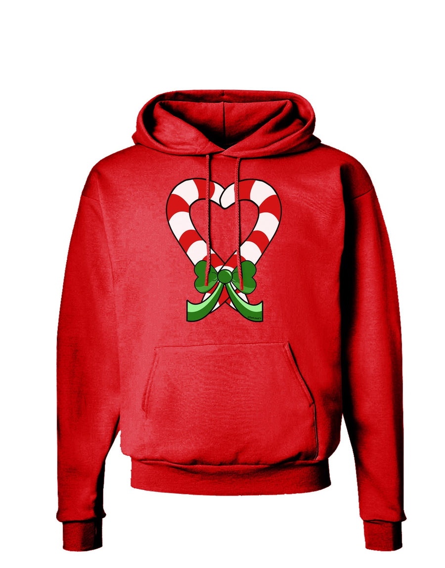 Candy Cane Heart Christmas Dark Hoodie Sweatshirt-Hoodie-TooLoud-Black-Small-Davson Sales