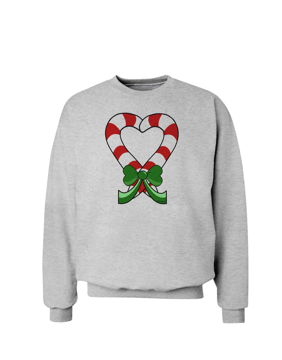 Candy Cane Heart Christmas Sweatshirt-Sweatshirts-TooLoud-White-Small-Davson Sales