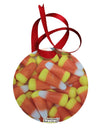 Candy Corn Circular Metal Ornament All Over Print by TooLoud-Ornament-TooLoud-White-Davson Sales