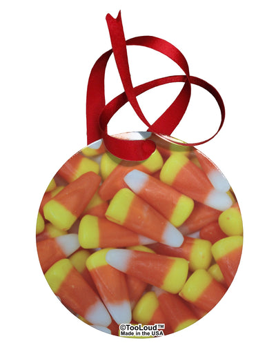 Candy Corn Circular Metal Ornament All Over Print by TooLoud-Ornament-TooLoud-White-Davson Sales