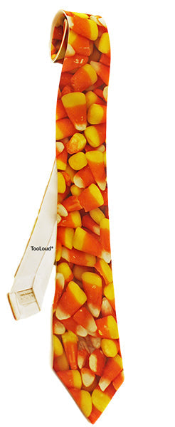 Candy Corn Printed White Necktie All Over Print by TooLoud