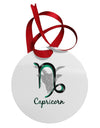 Capricorn Symbol Circular Metal Ornament-Ornament-TooLoud-White-Davson Sales