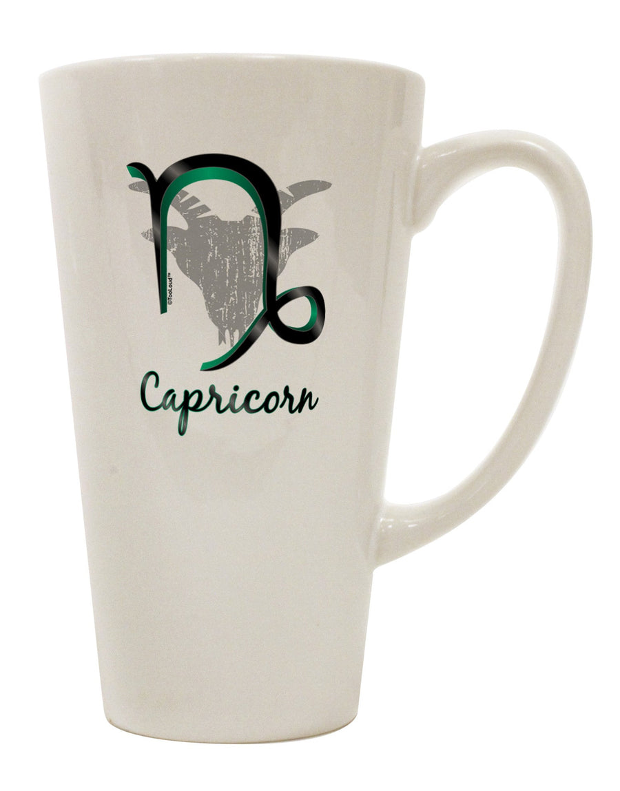 Capricorn Symbol Conical Latte Coffee Mug - Expertly Crafted Drinkware-Conical Latte Mug-TooLoud-White-Davson Sales