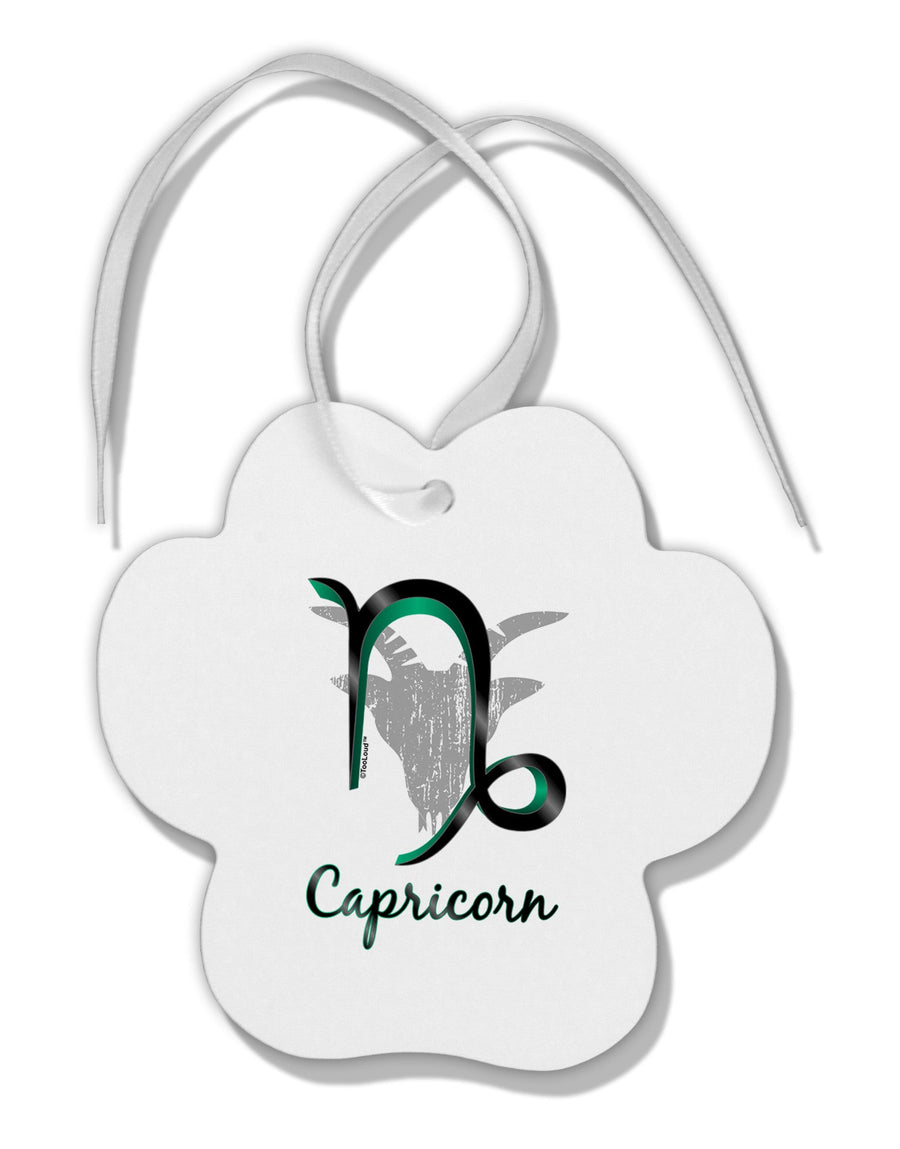 Capricorn Symbol Paw Print Shaped Ornament-Ornament-TooLoud-White-Davson Sales