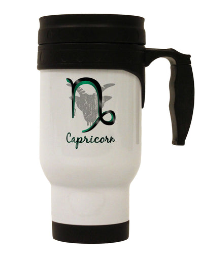 Capricorn Symbol Stainless Steel 14oz Travel Mug-Travel Mugs-TooLoud-White-Davson Sales