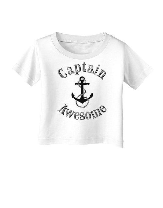 captain Awesome Funny Infant T-Shirt-Infant T-Shirt-TooLoud-White-06-Months-Davson Sales