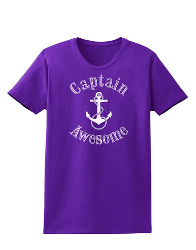 captain Awesome Funny Womens Dark T-Shirt-TooLoud-Purple-X-Small-Davson Sales