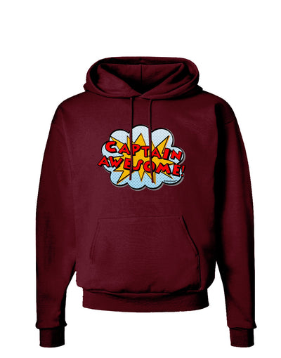 Captain Awesome - Superhero Style Dark Hoodie Sweatshirt by TooLoud-Hoodie-TooLoud-Maroon-Small-Davson Sales