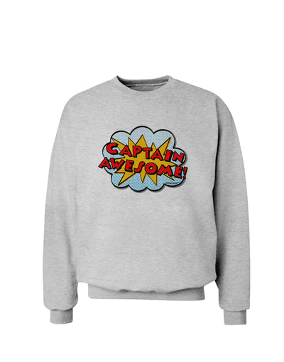 Captain Awesome - Superhero Style Sweatshirt by TooLoud-Sweatshirts-TooLoud-AshGray-Small-Davson Sales