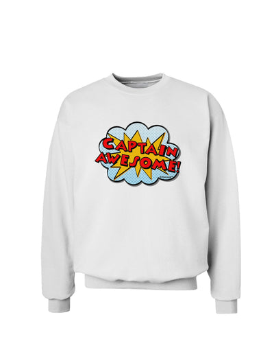 Captain Awesome - Superhero Style Sweatshirt by TooLoud-Sweatshirts-TooLoud-White-Small-Davson Sales