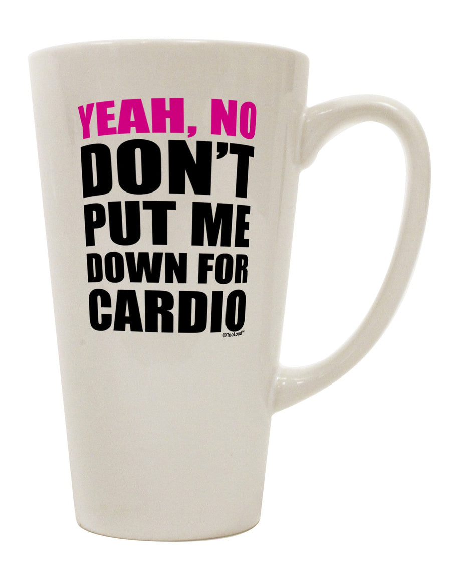 Cardio Enthusiast's Delight - 16 Ounce Conical Latte Coffee Mug - TooLoud-Conical Latte Mug-TooLoud-White-Davson Sales