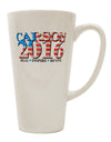 Carson Flag Slogan 16 Ounce Conical Latte Coffee Mug - Expertly Crafted Drinkware-Conical Latte Mug-TooLoud-White-Davson Sales